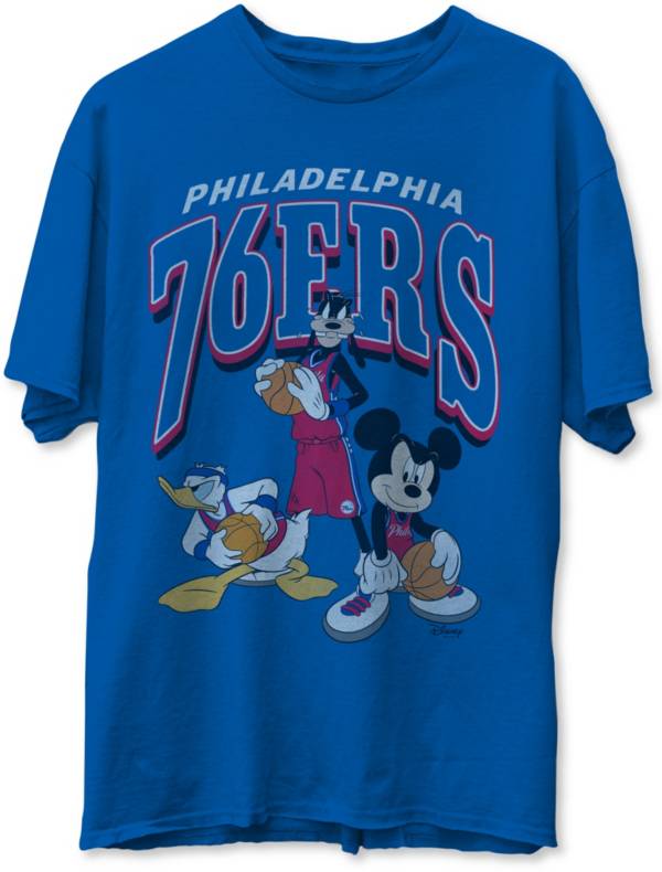 Junk Food Men's Philadelphia 76ers Blue Disney Vintage Mickey Squad T-Shirt