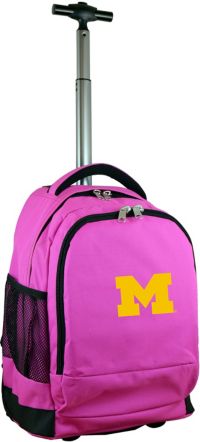 Mojo Michigan Wolverines Wheeled Premium Pink Backpack