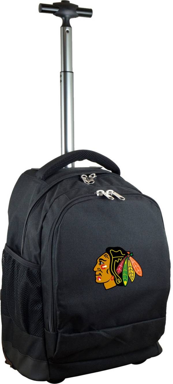 Mojo Chicago Blackhawks Wheeled Premium Black Backpack