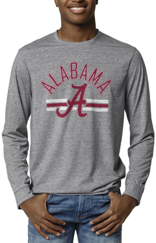 League-Legacy Men's Alabama Crimson Tide Grey Reclaim Tri-Blend Long Sleeve T-Shirt product image