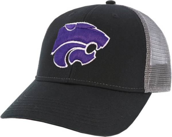 League-Legacy Men's Kansas State Wildcats Lo-Pro Adjustable Trucker Black Hat