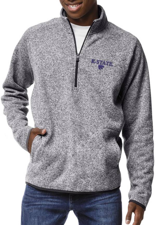 League-Legacy Men's Kansas State Wildcats Grey Saranac Quarter-Zip Shirt