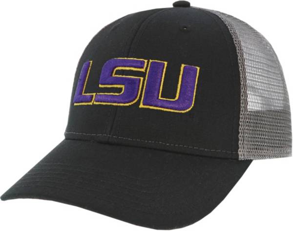 League-Legacy Men's LSU Tigers Lo-Pro Adjustable Trucker Black Hat