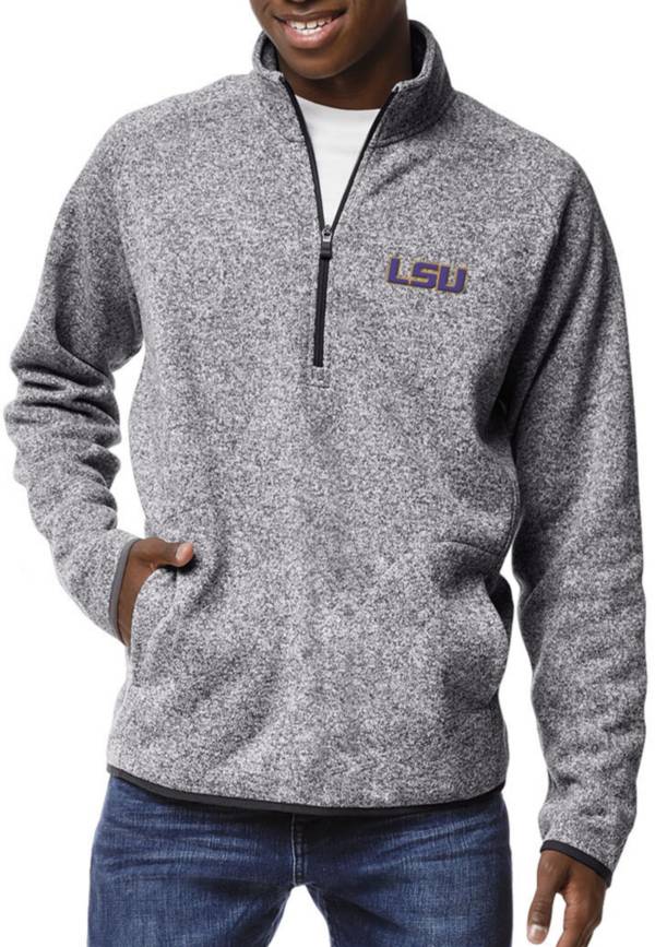 League-Legacy Men's LSU Tigers Grey Saranac Quarter-Zip Shirt product image