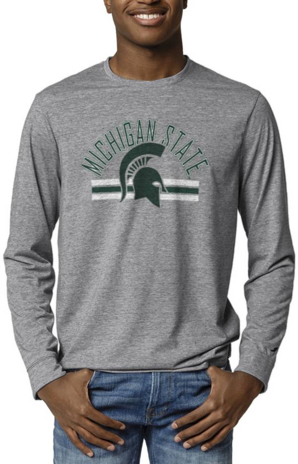 League-Legacy Men's Michigan State Spartans Grey Reclaim Tri-Blend Long Sleeve T-Shirt product image