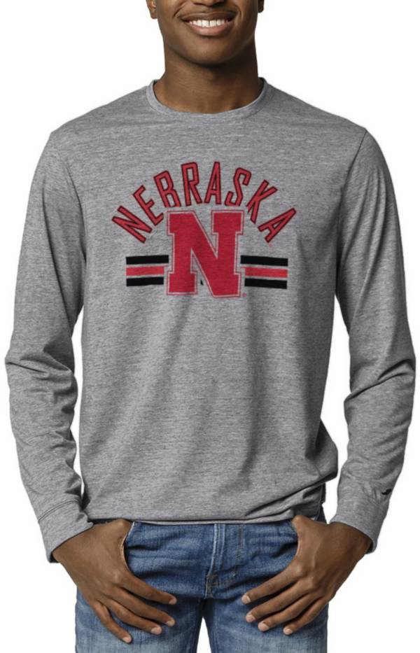 League-Legacy Men's Nebraska Cornhuskers Grey Reclaim Tri-Blend Long Sleeve T-Shirt product image