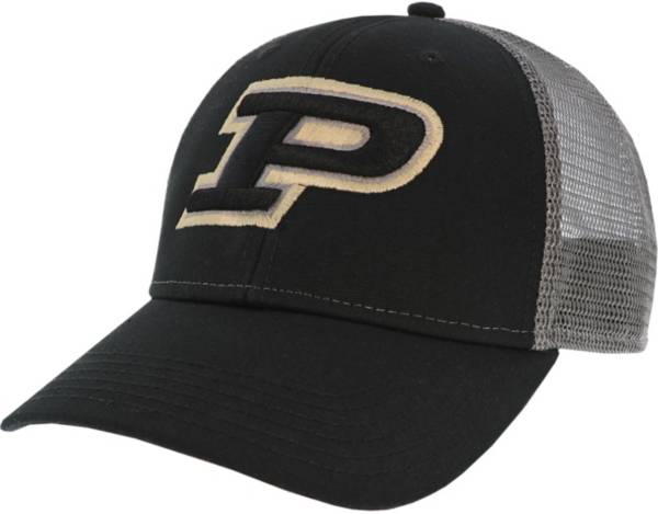 League-Legacy Men's Purdue Boilermakers Lo-Pro Adjustable Trucker Black Hat