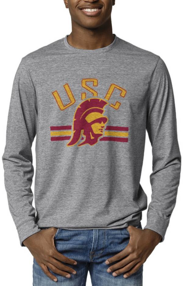 League-Legacy Men's USC Trojans Grey Reclaim Tri-Blend Long Sleeve T-Shirt product image