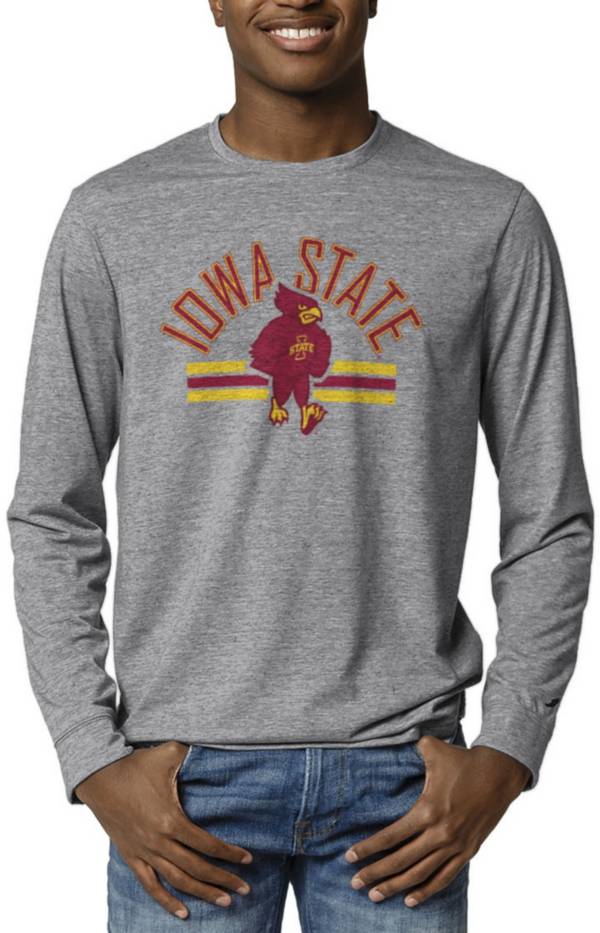 League-Legacy Men's Iowa State Cyclones Grey Reclaim Tri-Blend Long Sleeve T-Shirt product image