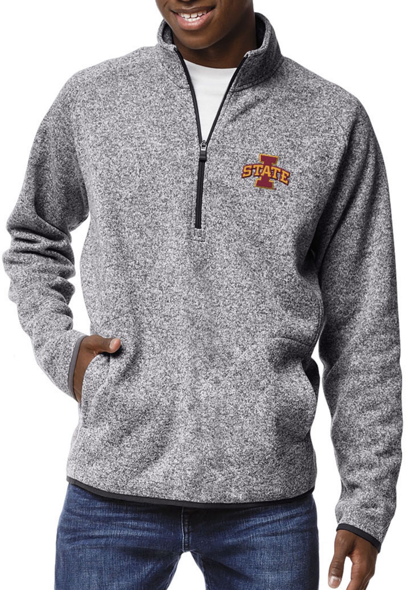 League-Legacy Men's Iowa State Cyclones Grey Saranac Quarter-Zip Shirt
