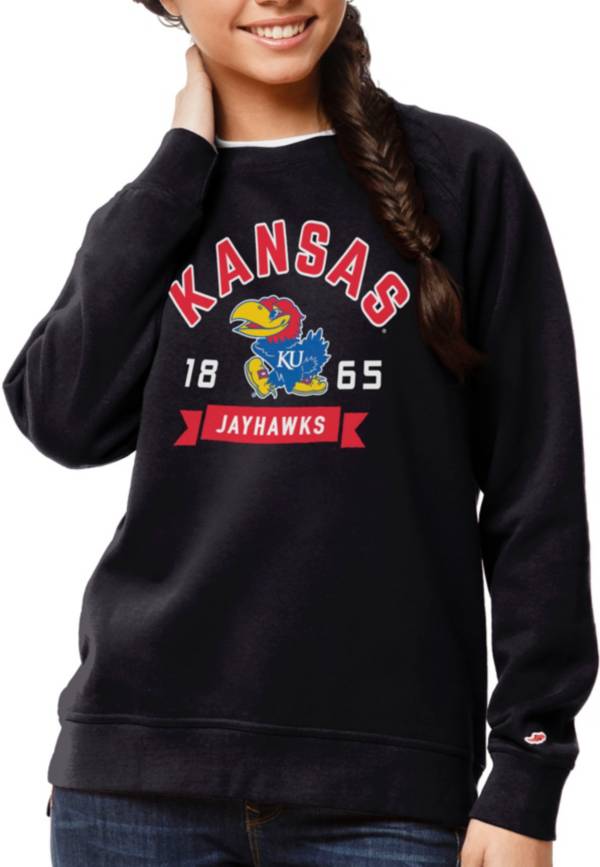 League-Legacy Women's Kansas Jayhawks Blue Academy Crew Sweatshirt product image