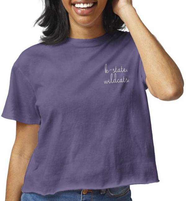 League-Legacy Women's Kansas State Wildcats Purple Clothesline Cotton Cropped T-Shirt product image