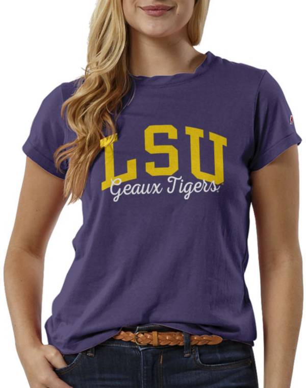 League-Legacy Women's LSU Tigers Purple ReSpin T-Shirt product image