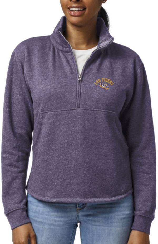 League-Legacy Women's LSU Tigers Purple Victory Springs Quarter-Zip Shirt product image
