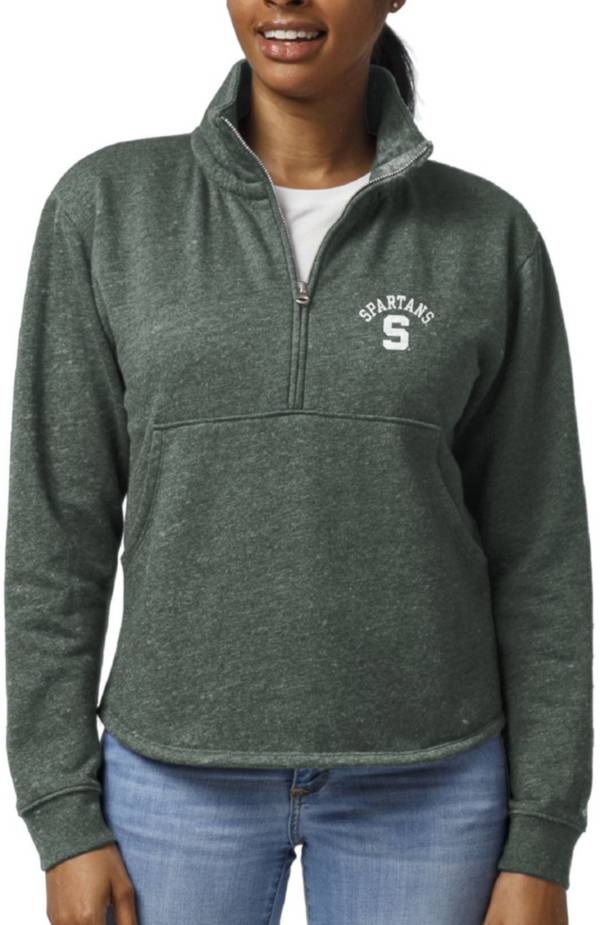 League-Legacy Women's Michigan State Spartans Green Victory Springs Quarter-Zip Shirt product image