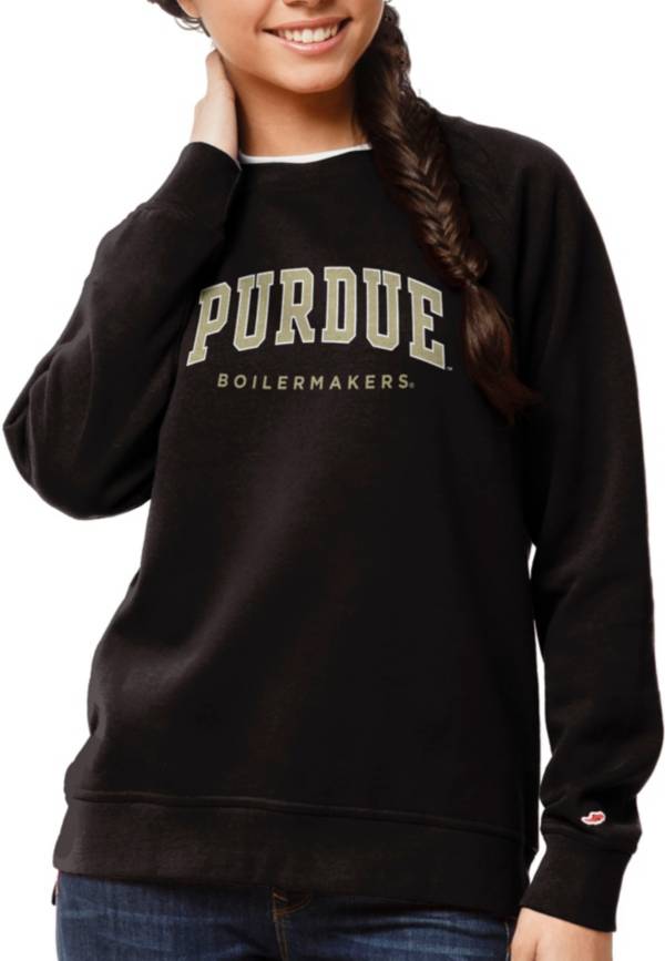 League-Legacy Women's Purdue Boilermakers Academy Crew Black Sweatshirt