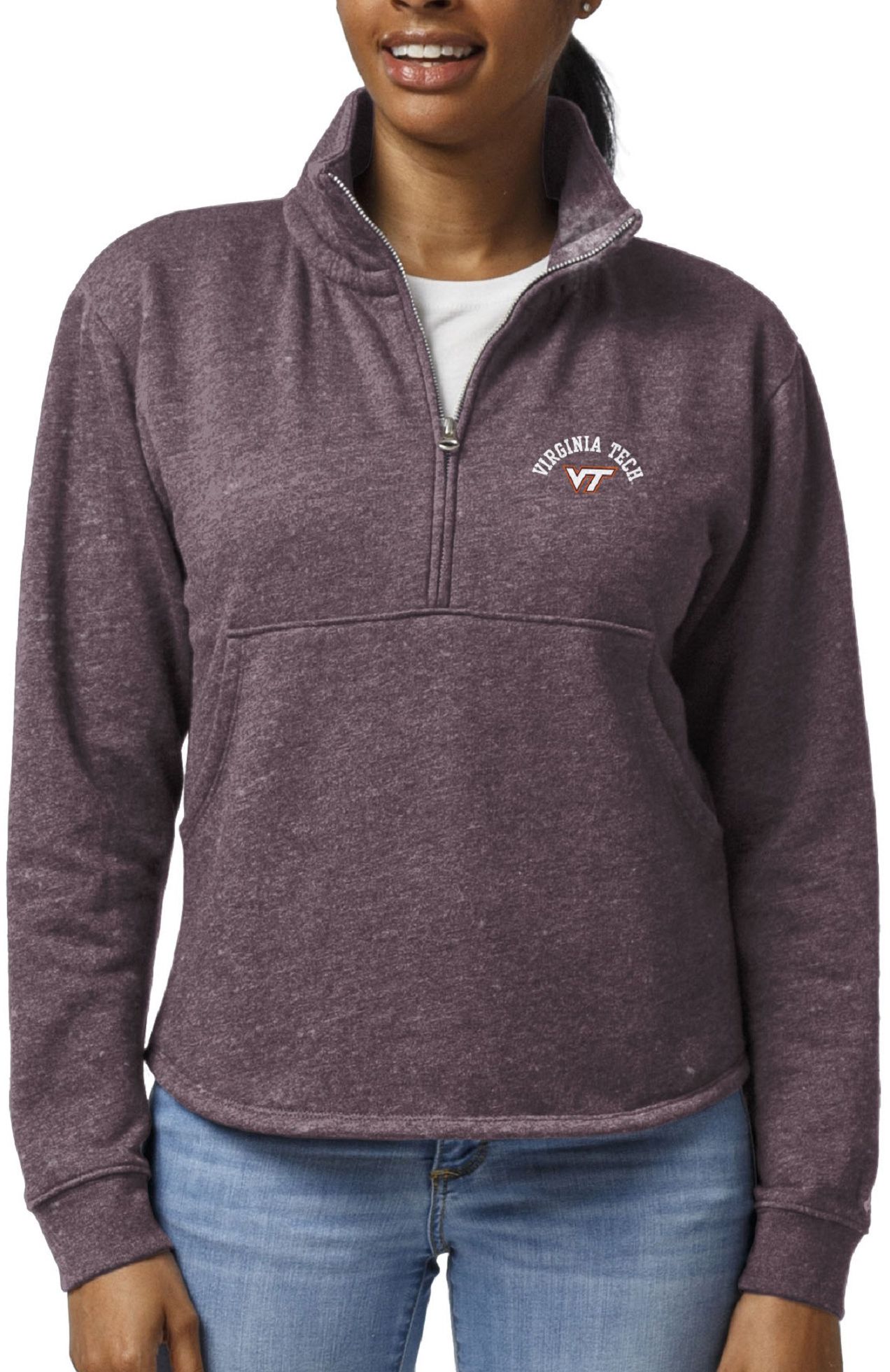 League-Legacy Women's Virginia Tech Hokies Maroon Victory Springs Quarter-Zip Shirt product image