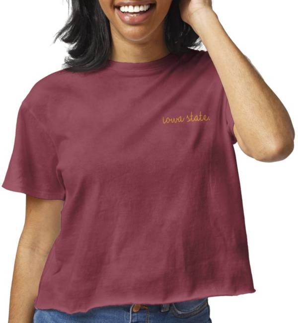 League-Legacy Women's Iowa State Cyclones Cardinal Clothesline Cotton Cropped T-Shirt product image