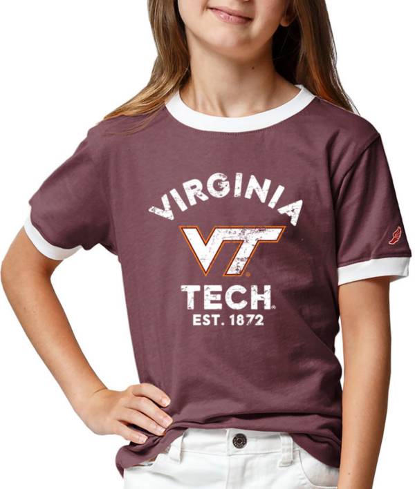 League-Legacy Youth Girls' Virginia Tech Hokies Maroon Ringer T-Shirt product image
