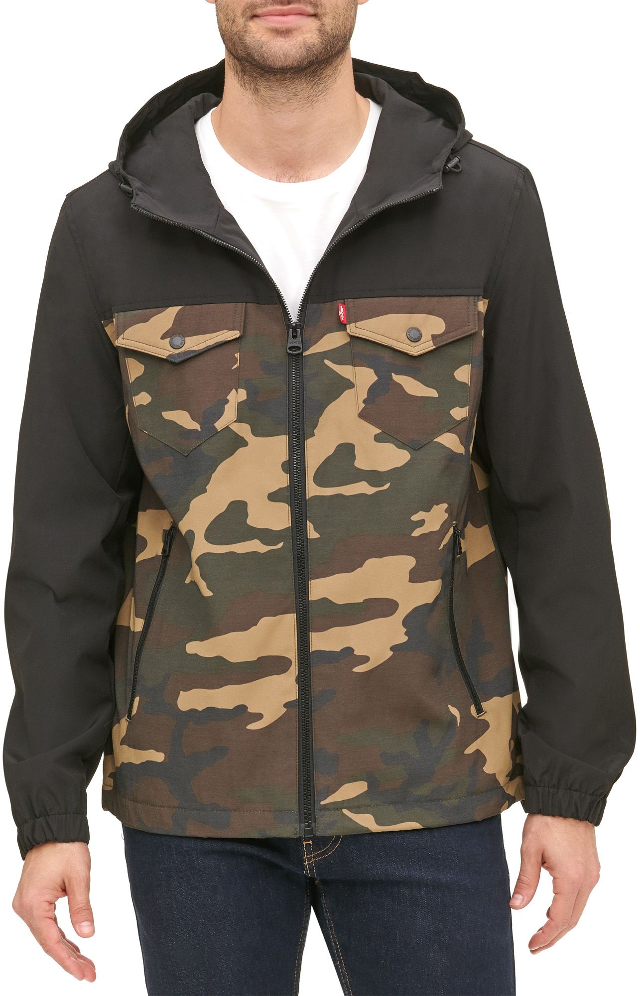 levi's arctic cloth hooded rain jacket