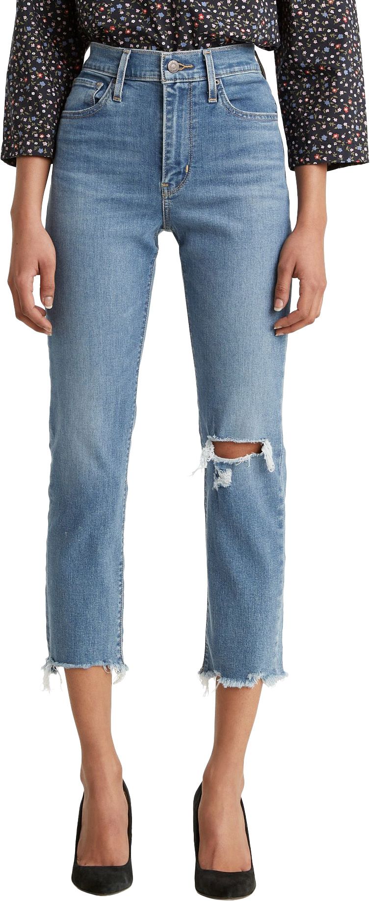 levi's 724 straight crop jeans