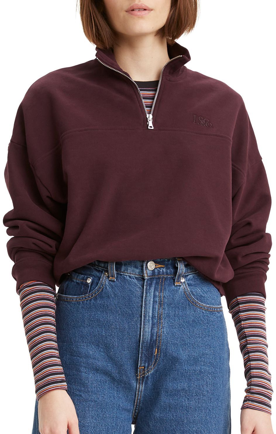 levis zip hoodie women's