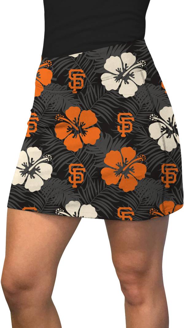 Loudmouth Golf Women's San Francisco Giants Black Hibiscus Active Golf Skort