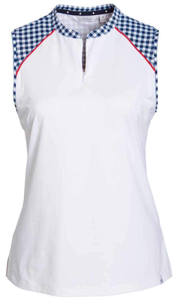 Lady Hagen Women's USA Gingham Sleeveless Golf Polo