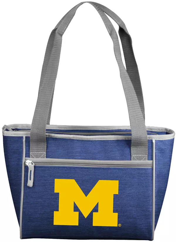 Logo Brands Michigan Wolverines Crosshatch Can Cooler Tote