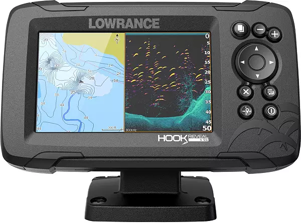 Lowrance HOOK Reveal 7 Fishfinder SplitShot Transducer Inland Charts