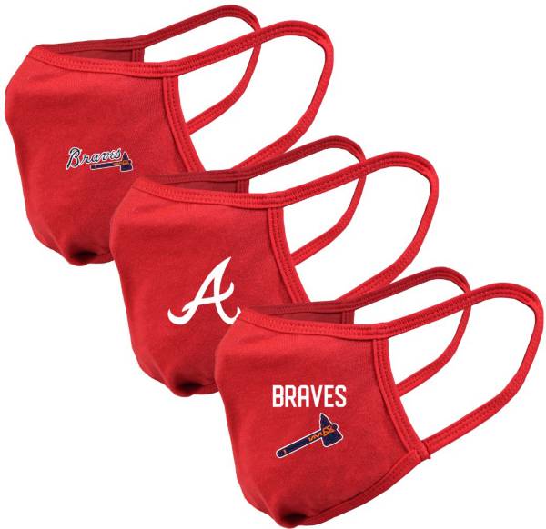 Levelwear Adult Atlanta Braves 3-Pack Face Coverings