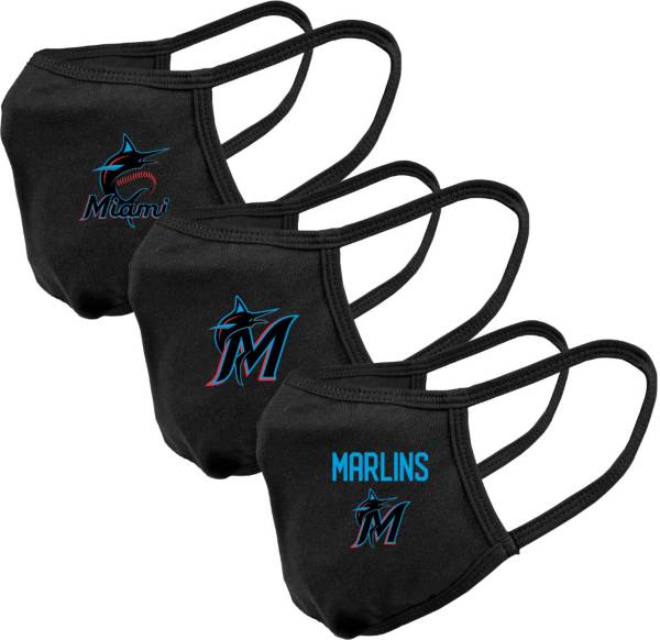 Levelwear Adult Miami Marlins 3-Pack Face Coverings