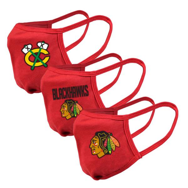 Levelwear Adult Chicago Blackhawks 3-Pack Face Coverings