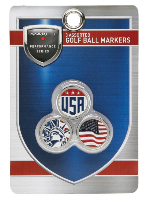 Maxfli USA Ball Markers 3pk Golf Galaxy