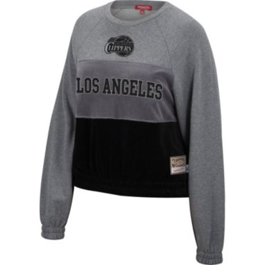 sorry, Mitchell & Ness Women's Los Angeles Clippers Grey Hardwood Classics Velour Pullover Crew-Neck Sweatshirt is currently out of stock