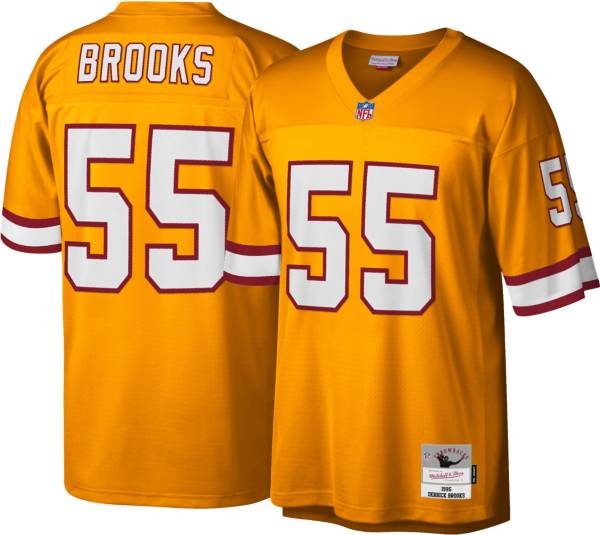 Mitchell & Ness Men's Tampa Bay Buccaneers Derrick Brooks #55 Gold 1995  Throwback Jersey