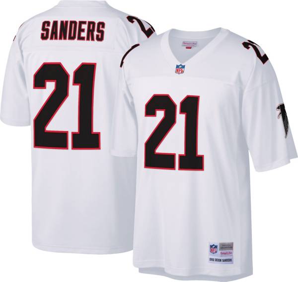 Deion Sanders Jersey - Mitchell Ness Men S Atlanta Falcons Deion Sanders 21 White 1992 Away Jersey Dick S Sporting Goods