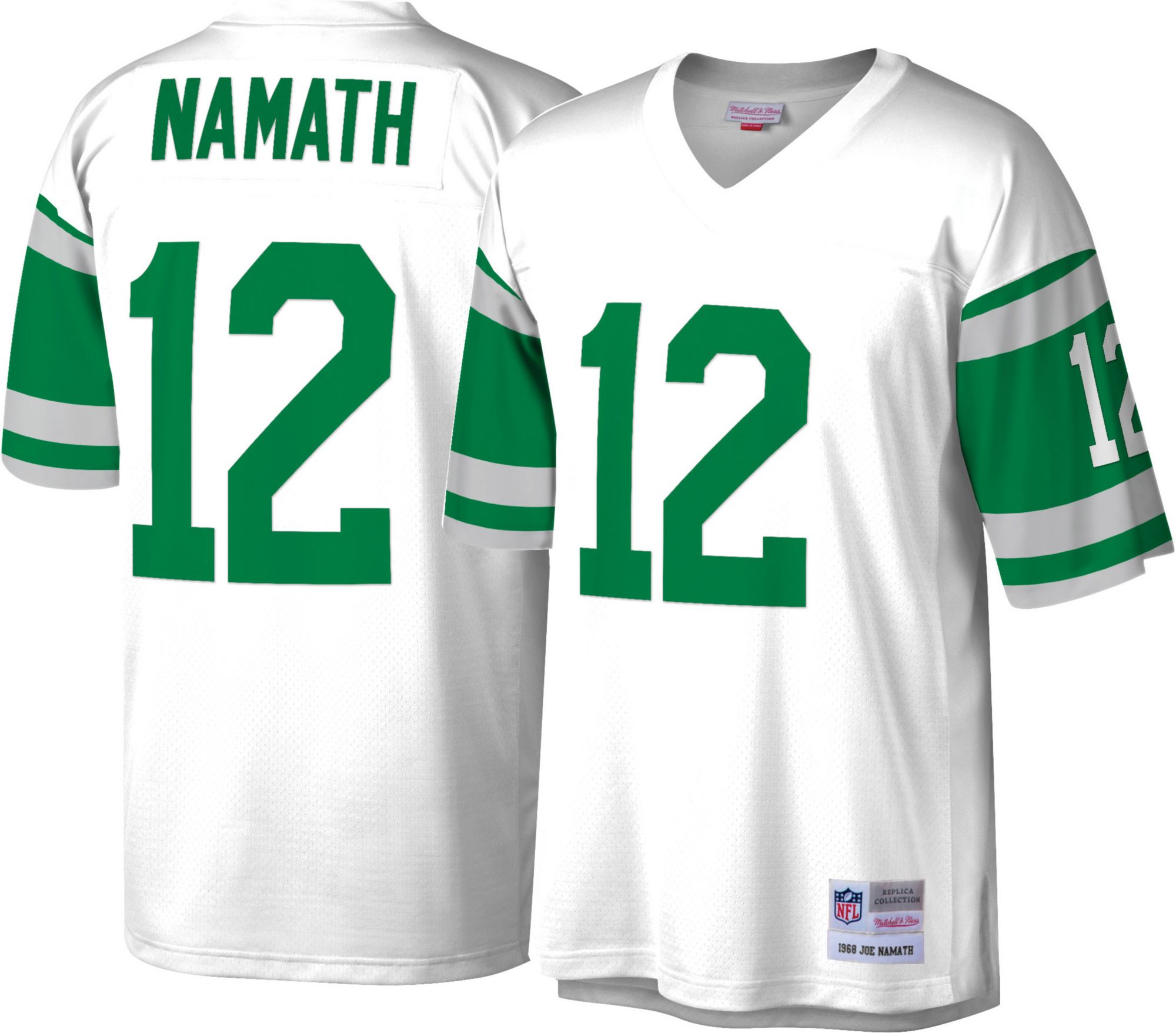 New York Jets Joe Namath Autographed Green Jersey Beckett BAS Stock #209046