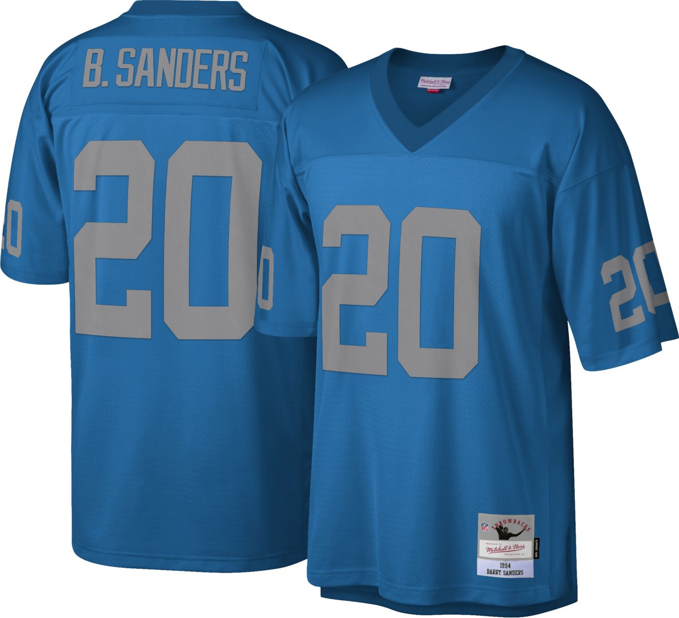 Mitchell Ness Men s Detroit Lions Barry Sanders 20 Blue 1994 Throwback Jersey Dick s Sporting Goods
