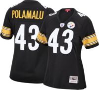 Steelers #43 Troy Polamalu Mitchell & Ness Long Sleeve Player Top - L