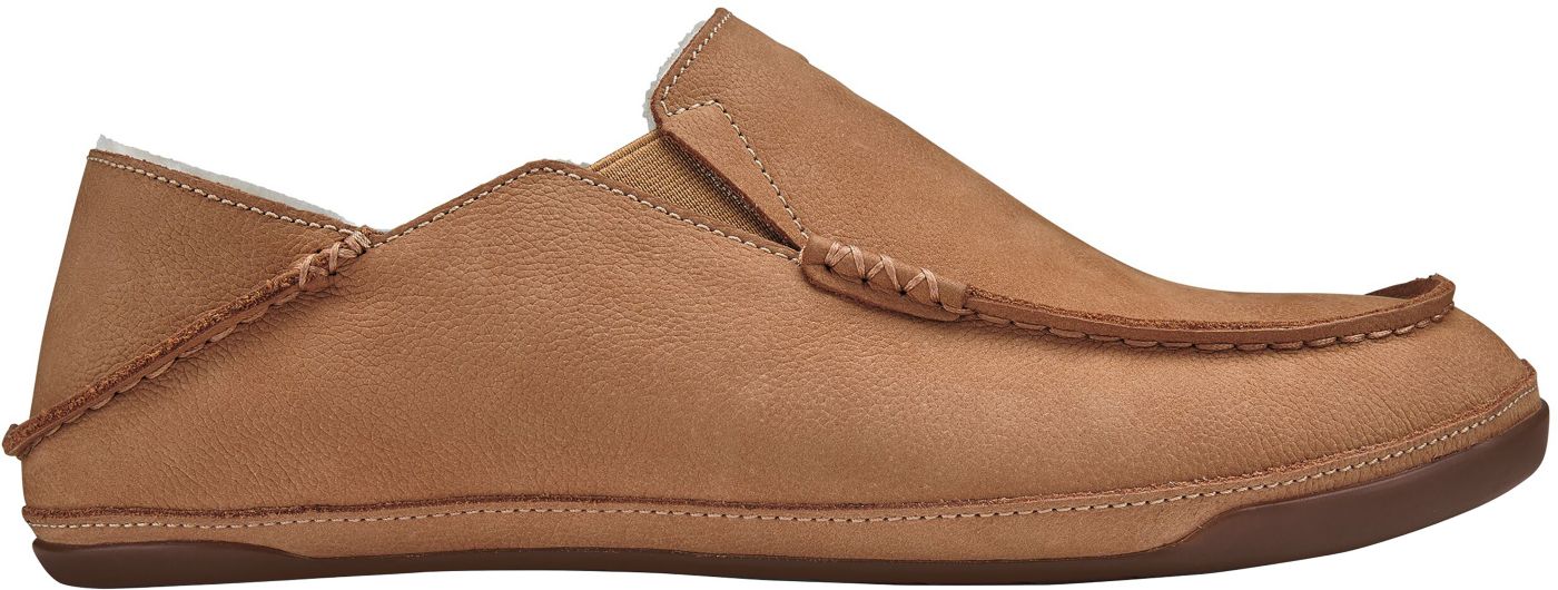 Olukai Men's Kipuka Hulu Shearling Lined Leather Slippers - Size hotsell 8