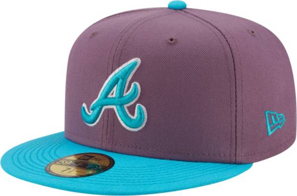 New Era Men S Atlanta Braves Purple 59fifty Colorpack Fitted Hat Dick S Sporting Goods