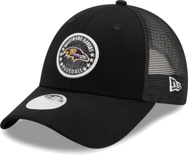 New Era Women's Baltimore Ravens Black Sparkle Adjustable Trucker Hat