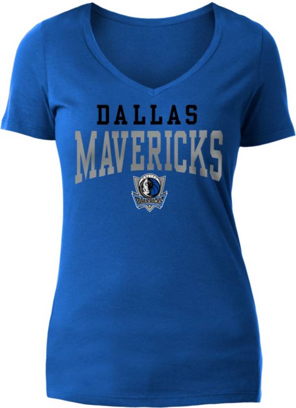 New Era Women's Dallas Mavericks Blue Wordmark T-Shirt