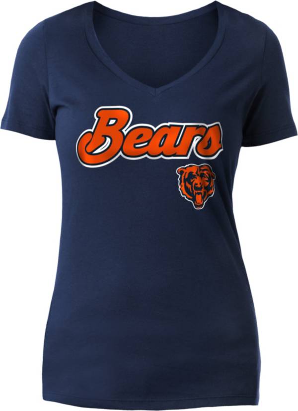 New Era Women's Chicago Bears Glitter Script Navy T-Shirt