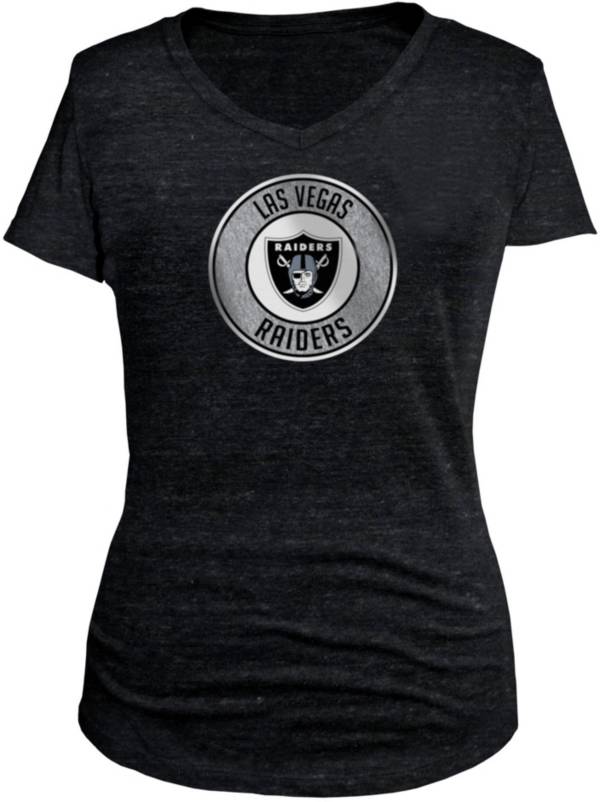 New Era Women's Las Vegas Raiders Glitter Logo Black T-Shirt