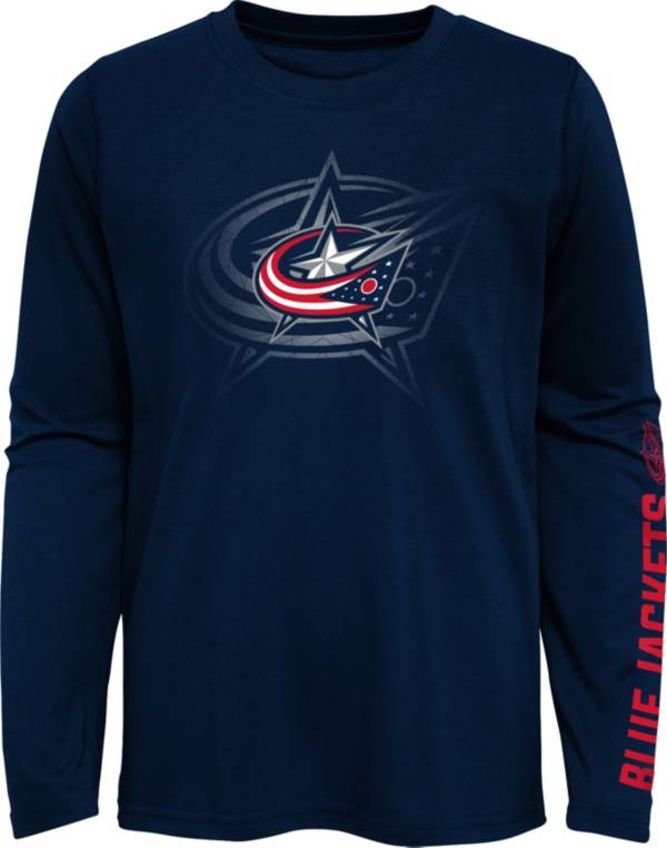 NHL Youth Columbus Blue Jackets Stop Clock Navy Long Sleeve T-Shirt