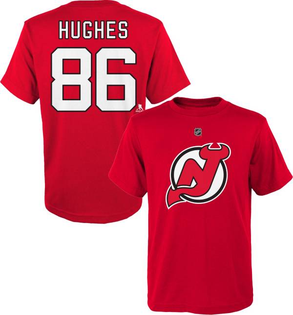 NHL Youth New Jersey Devils Jack Hughes #86 Red T-Shirt