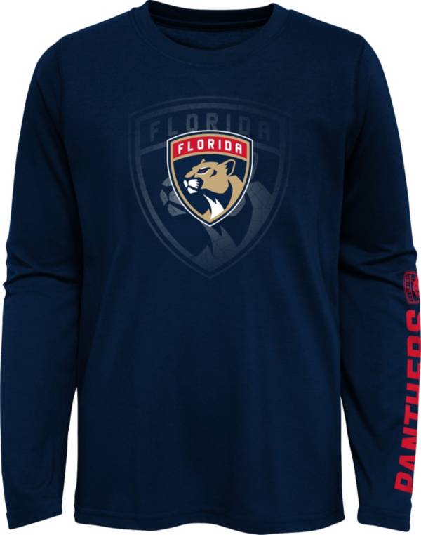 NHL Youth Florida Panthers Stop Clock Navy Long Sleeve T-Shirt