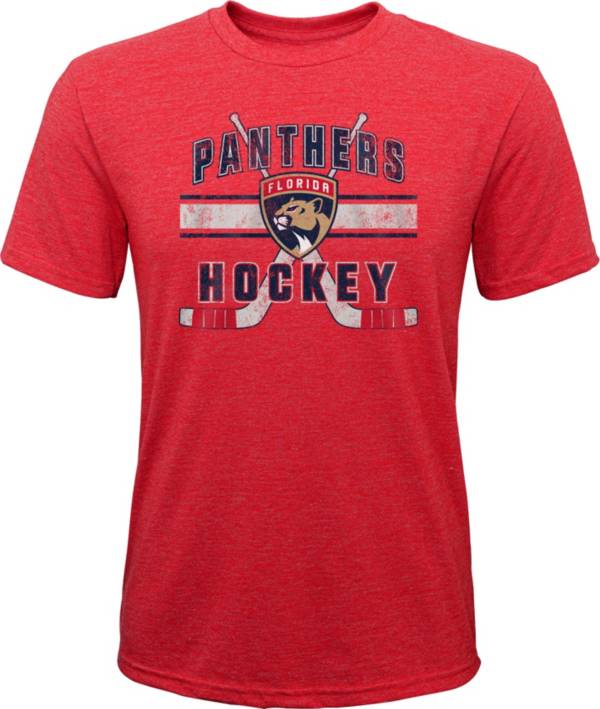 NHL Youth Florida Panthers Stripe Tri-Blend Red T-Shirt product image